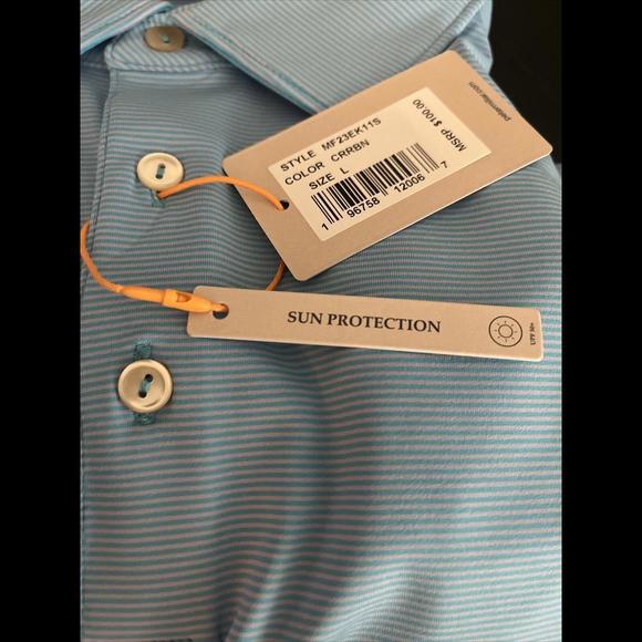 Men's Peter Millar Jubilee Performance Polo Golf Shirt Size Large MSRP $100 - Picture 6 of 7